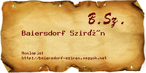 Baiersdorf Szirén névjegykártya